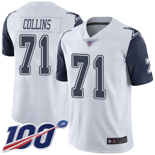 Men Dallas Cowboys Limited White La el Collins #71 100th Season Rush Vapor Untouchable NFL Jersey